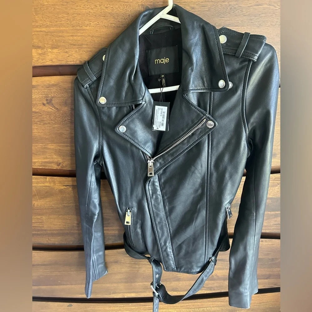 Trade/sell Maje leather jacket NWT w/ minor flaw🦄 - Picture 3 of 12